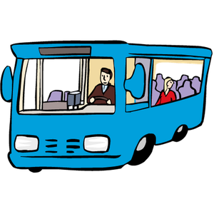 Verkehr: blauer Bus